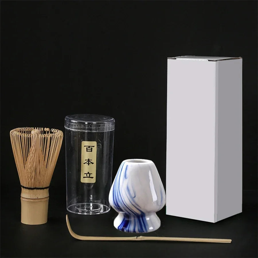 Tea Brush Matcha Stirring Brush Tea Brush Stand Japanese Tea Ordering Tools 3Pcs Tea Spoon Tea Holder 3Pcs/Set