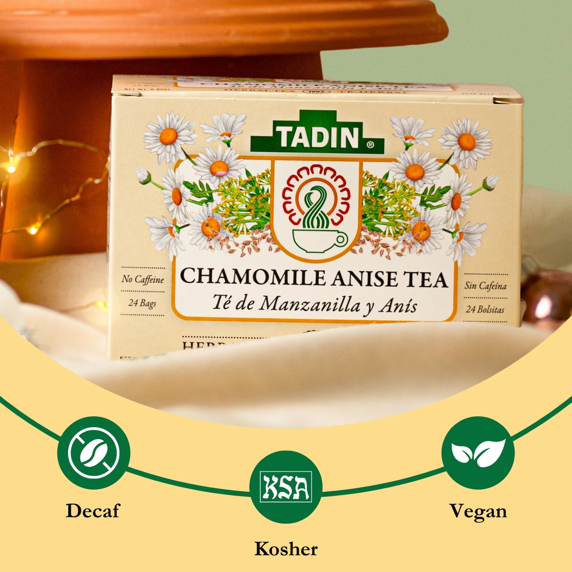 Chamomile Tea with Anise, Herbal Tea, Caffeine-Free Tea, Herbal Tea Bags, 24 Count, Pack of 1