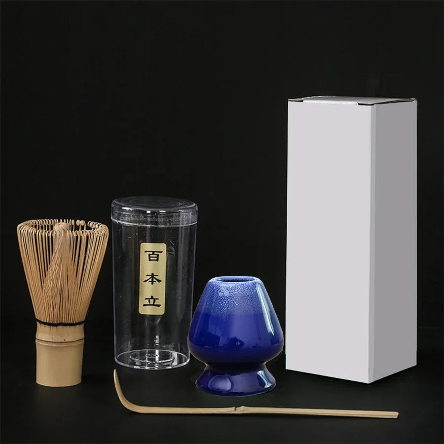 Tea Brush Matcha Stirring Brush Tea Brush Stand Japanese Tea Ordering Tools 3Pcs Tea Spoon Tea Holder 3Pcs/Set