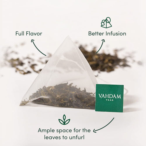 , Assorted Green Tea Sampler Gift Set (15 Flavors, 15 Count) Gluten Free, Non GMO | Tea Variety Pack - Long Leaf Pyramid Green Tea Bags Variety Pack | Gifts for Him/Her | Gifts for Women & Men