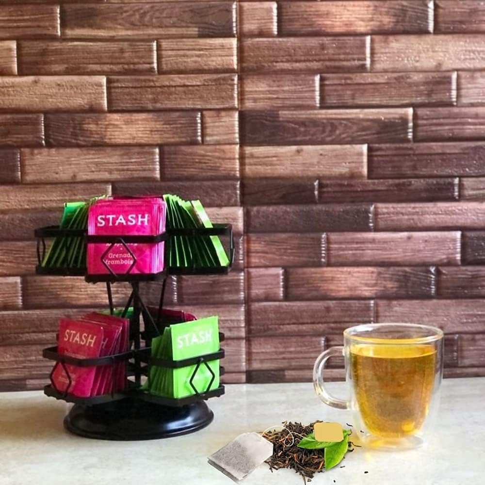 Tea Bag Organizer 360˚ Spinning Carousel Organizer - Holds up to 100 Tea Bags - Tea Storage Organizer - Lazy Susan - Tea Accessories for Tea Lovers - Tea Container for Tea Bags - Tea Bags Not Included