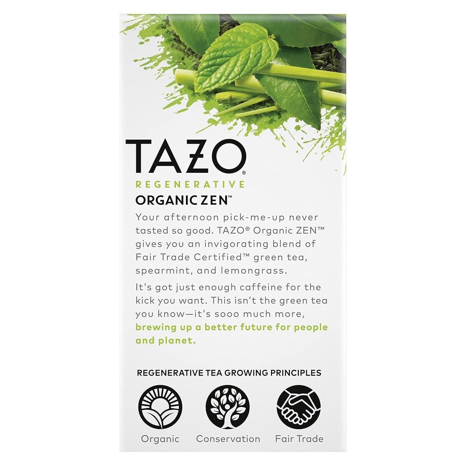 Tea Bags Green Tea Regenerative Organic Zen Tea 16 Count