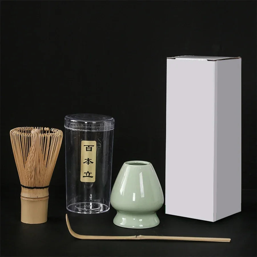 Tea Brush Matcha Stirring Brush Tea Brush Stand Japanese Tea Ordering Tools 3Pcs Tea Spoon Tea Holder 3Pcs/Set