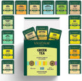 , Assorted Green Tea Sampler Gift Set (15 Flavors, 15 Count) Gluten Free, Non GMO | Tea Variety Pack - Long Leaf Pyramid Green Tea Bags Variety Pack | Gifts for Him/Her | Gifts for Women & Men