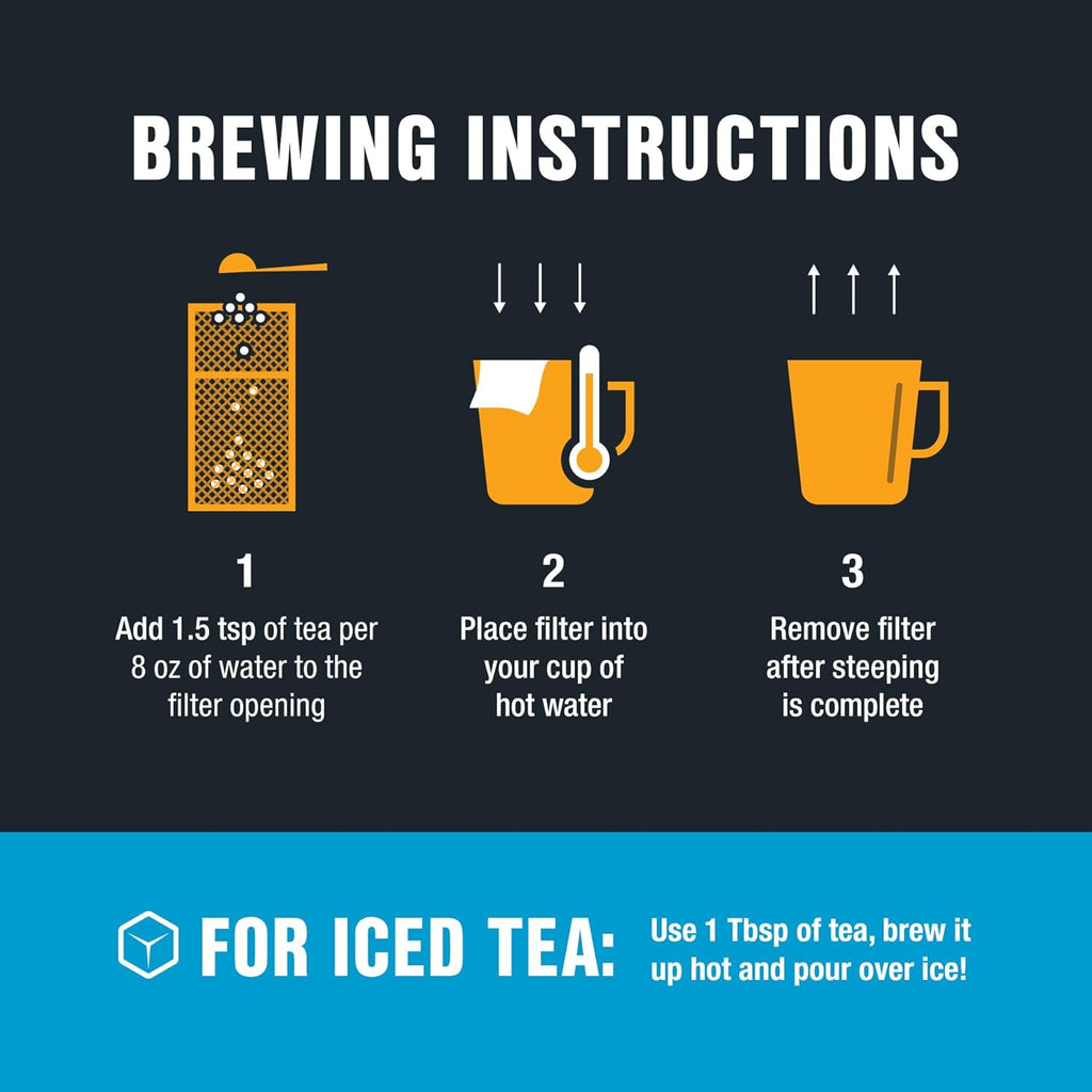 - Black Tea Starter Kit, Loose Leaf, Premium Black Gift Set, High Caffeinated, Make Hot or Iced, Variety Pack with 3 Samplers & 100 Disposable Filters