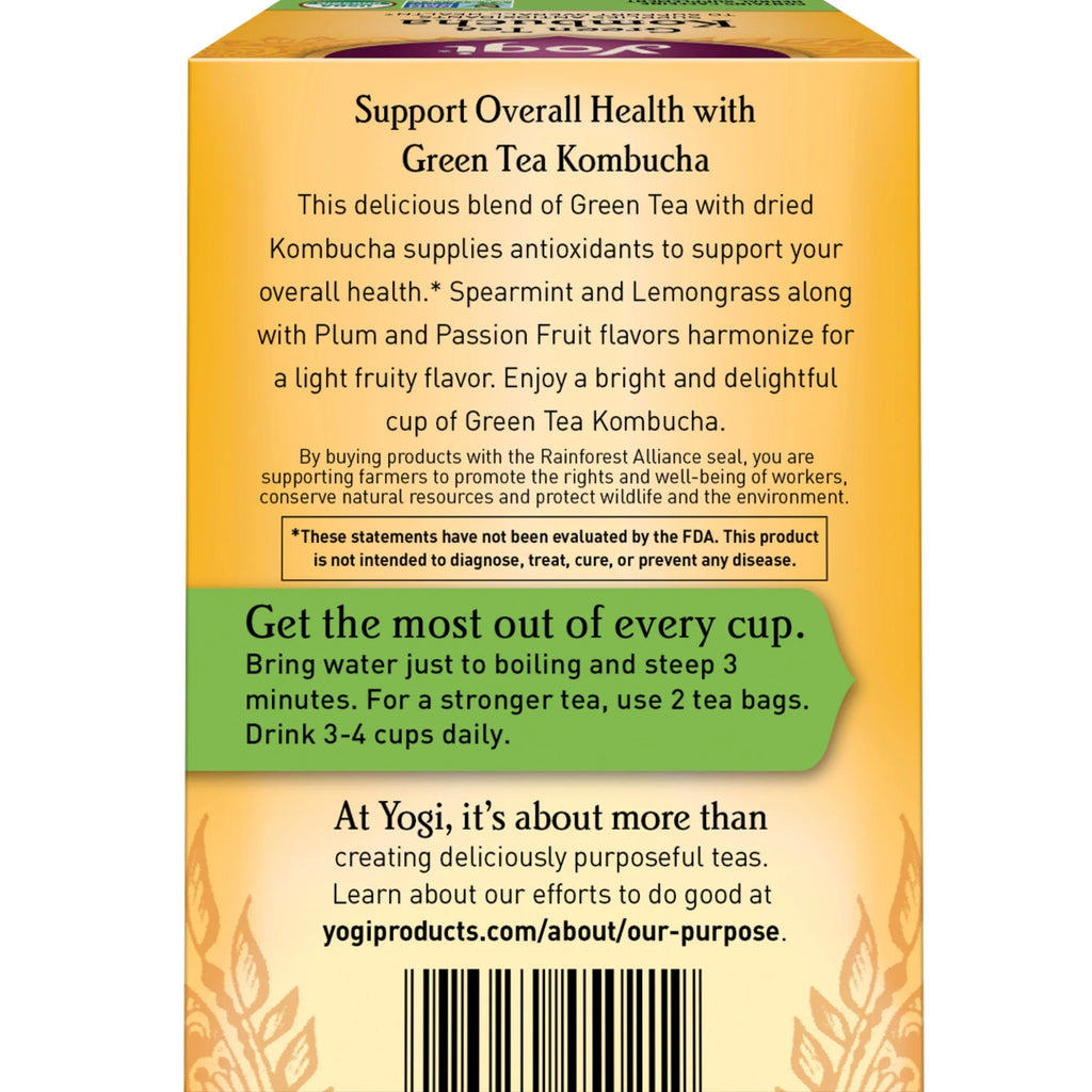 Tea, Green Tea Kombucha Tea, Tea Bags, 16 Ct, 1.12 OZ