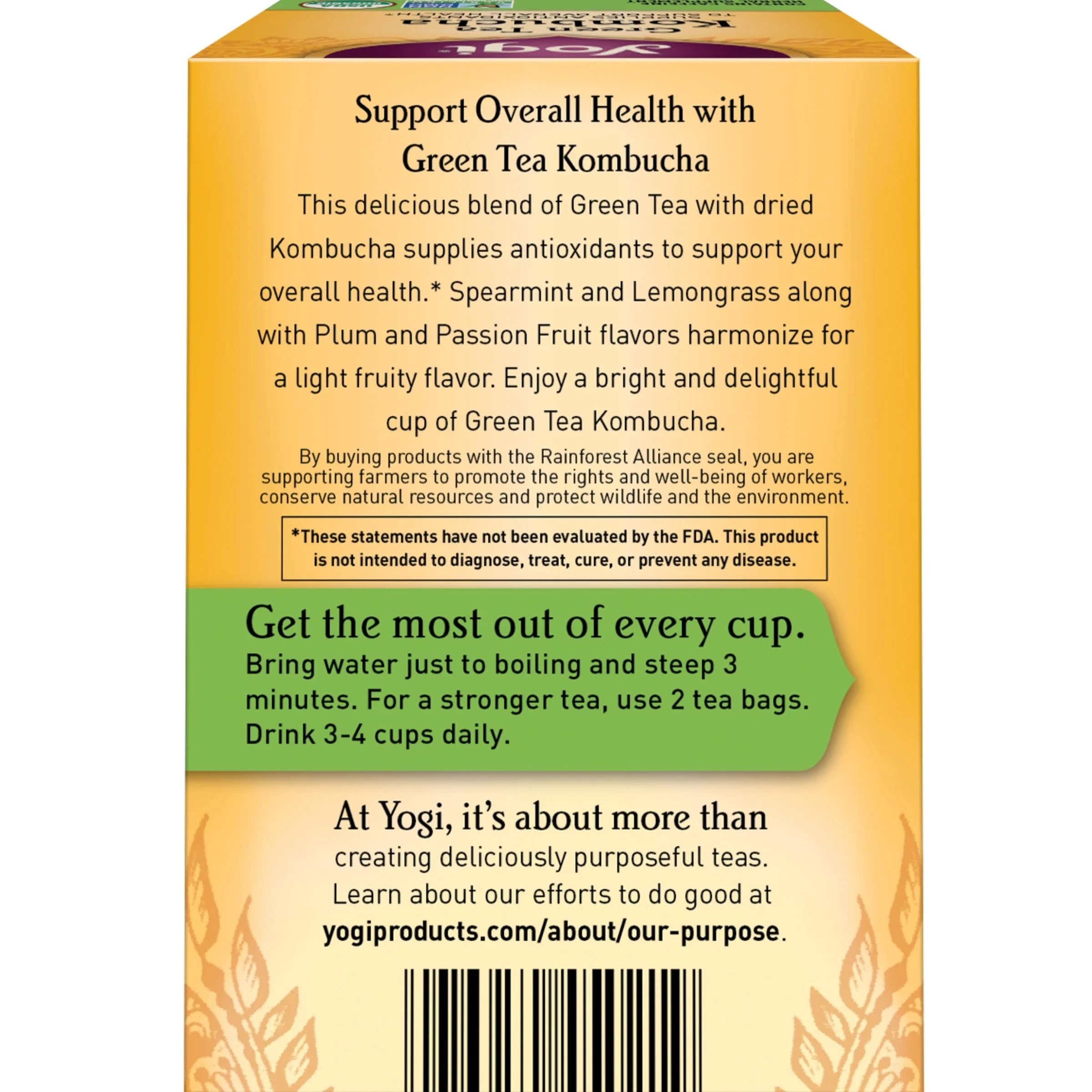 Tea, Green Tea Kombucha Tea, Tea Bags, 16 Ct, 1.12 OZ