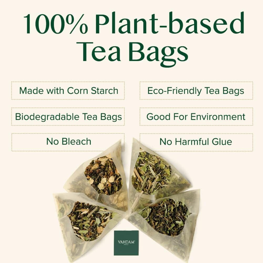 , Assorted Green Tea Bags Sampler (5 Flavors, 20 Ecofriendly Pyramid Tea Bags) I Gift Ideas for Women & Men | Himalayan Green Tea Varieties | Gluten Free & Non GMO | Gift Ideas for Him/Her