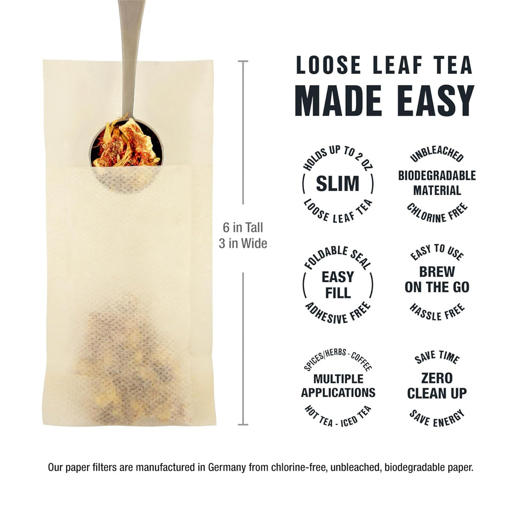 - Black Tea Starter Kit, Loose Leaf, Premium Black Gift Set, High Caffeinated, Make Hot or Iced, Variety Pack with 3 Samplers & 100 Disposable Filters