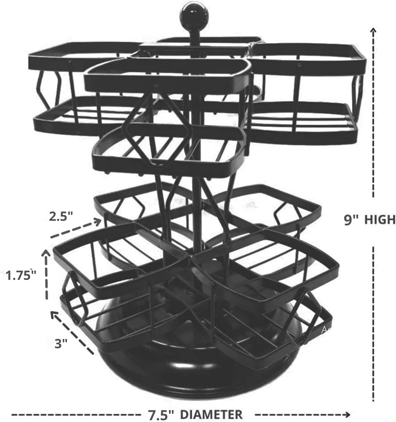 Tea Bag Organizer 360˚ Spinning Carousel Organizer - Holds up to 100 Tea Bags - Tea Storage Organizer - Lazy Susan - Tea Accessories for Tea Lovers - Tea Container for Tea Bags - Tea Bags Not Included